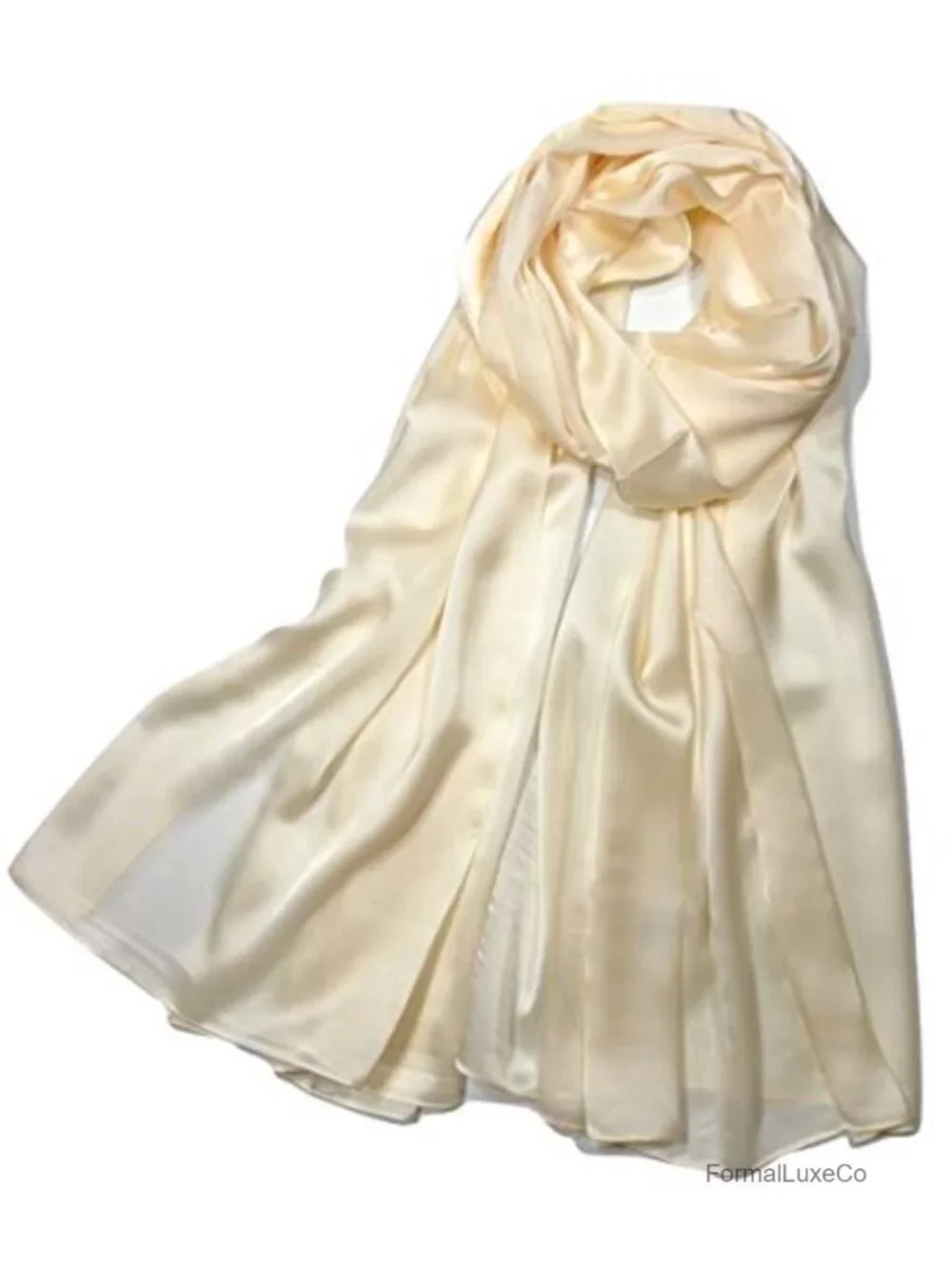 Silk Feel Long Satin Patterned & Solid Fashion Scarf